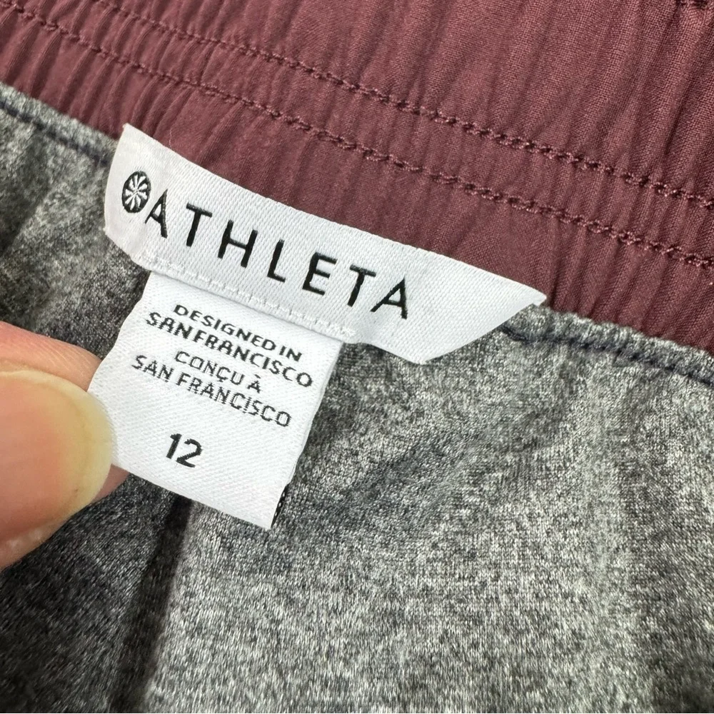 Athleta Brooklyn Jogger Pants Lined Maroon Size 12